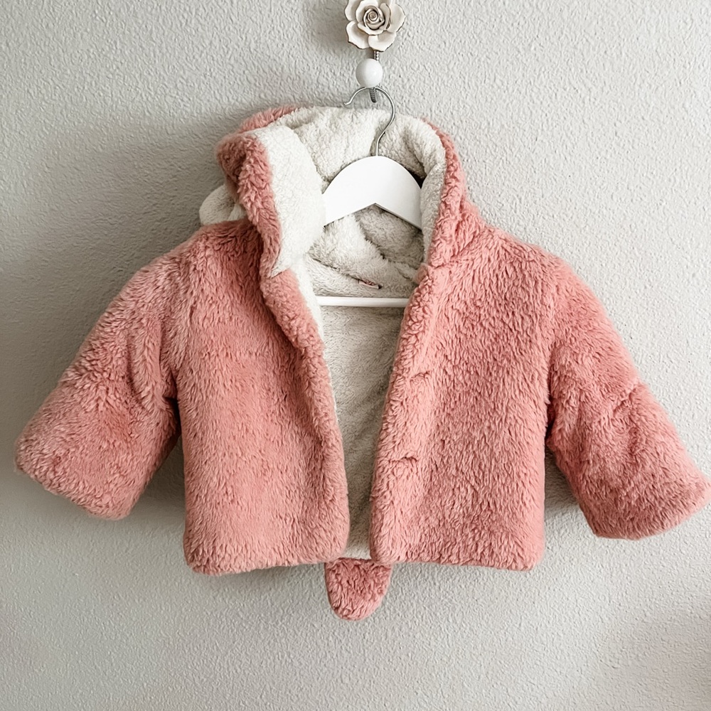 Pink Fuzzy Baby Jacket